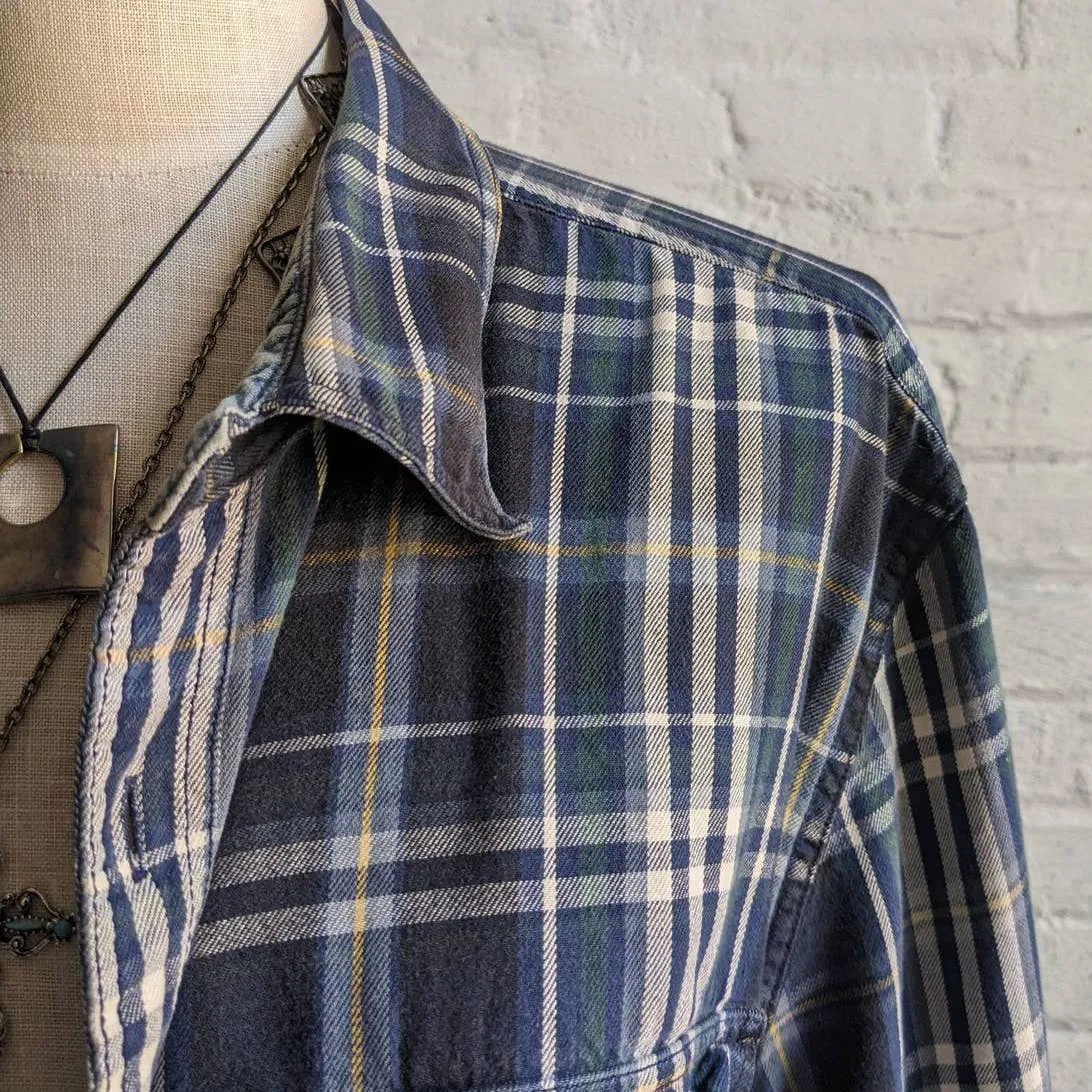 Vintage GAP Oversize Plaid Dark Academia Grunge Muted Earthy Boyfriend Flannel