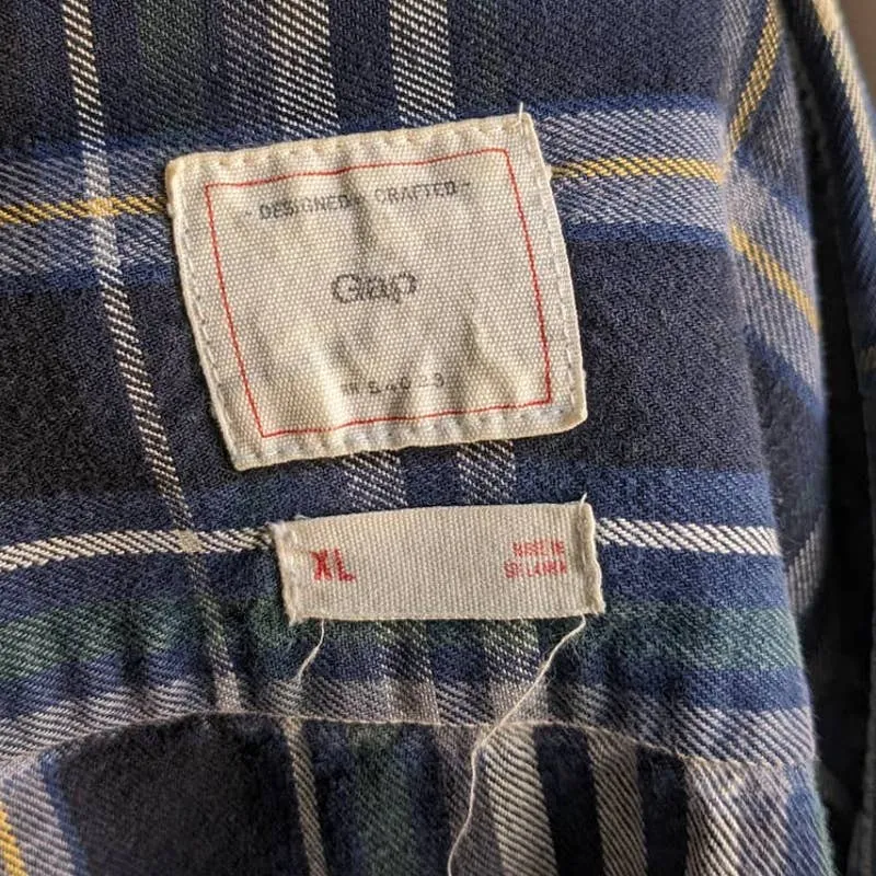 Vintage GAP Oversize Plaid Dark Academia Grunge Muted Earthy Boyfriend Flannel