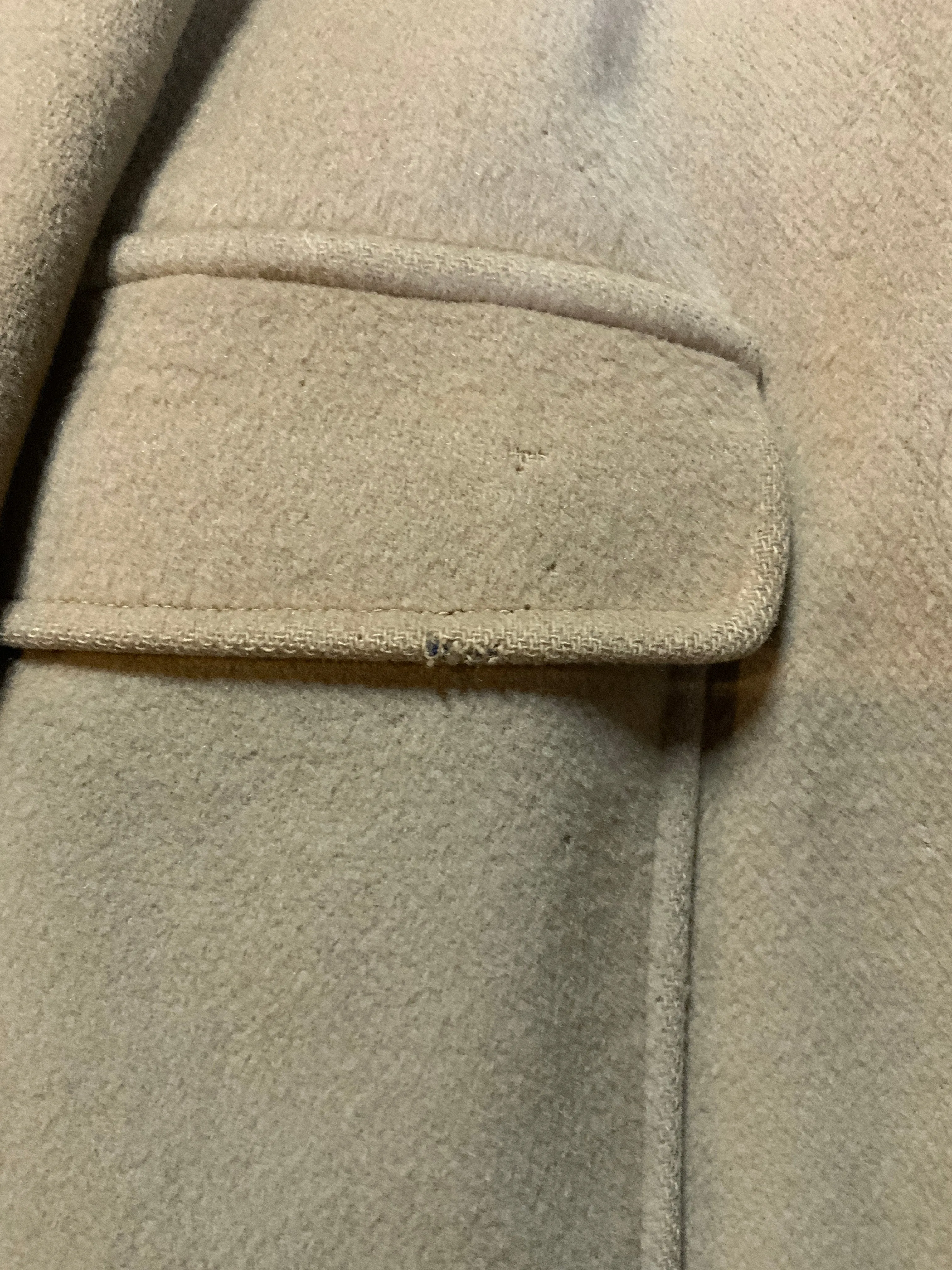 Vintage Gloverall Tan Wool Duffle Coat. Made in UK. Chest 48 "