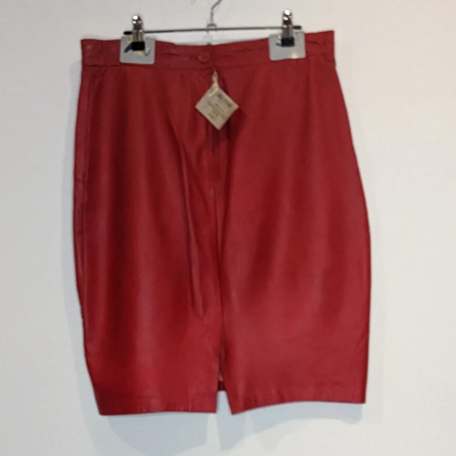 Vintage Red Leather Skirt