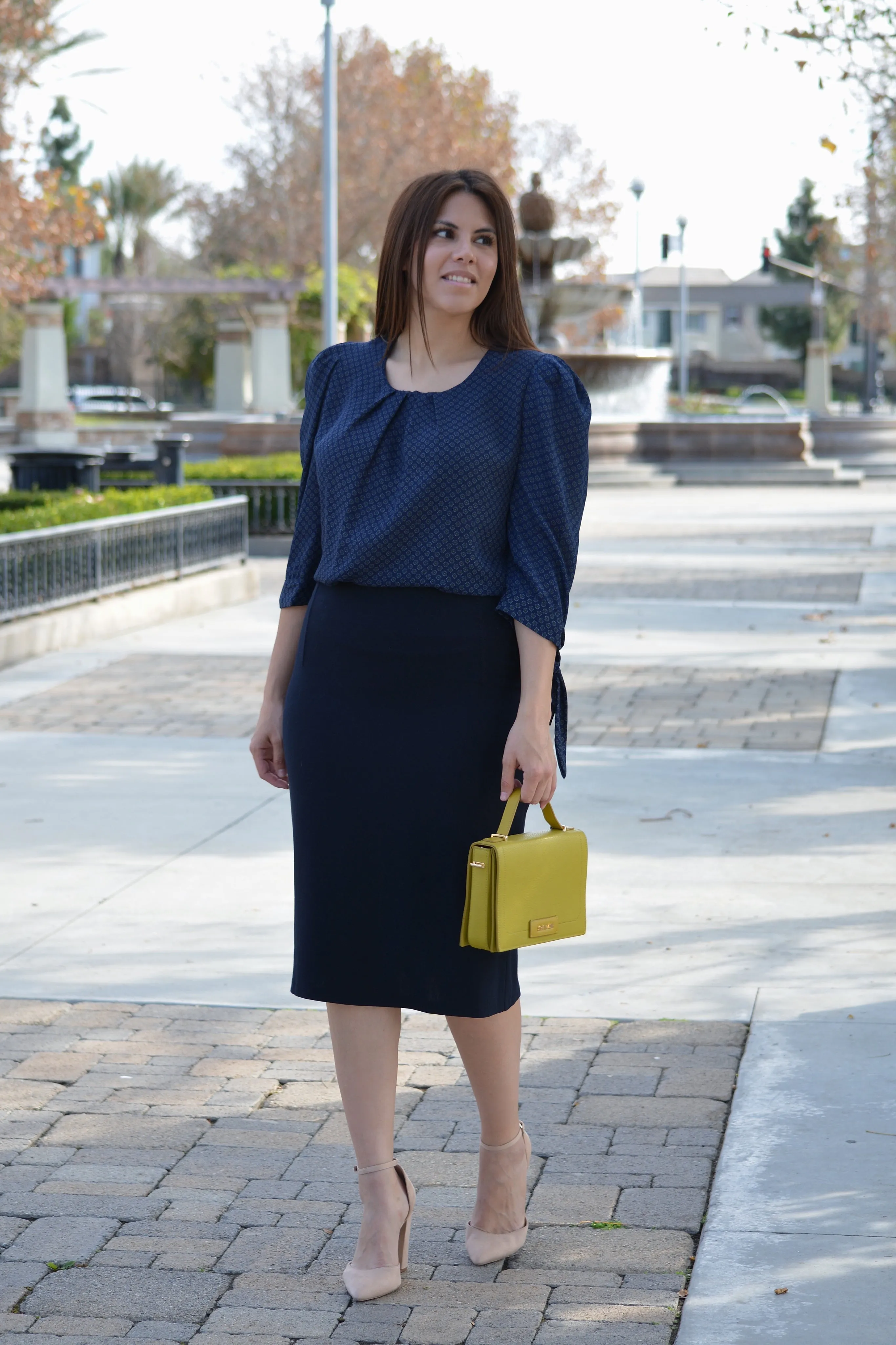 Vivienne Navy Pencil Skirt