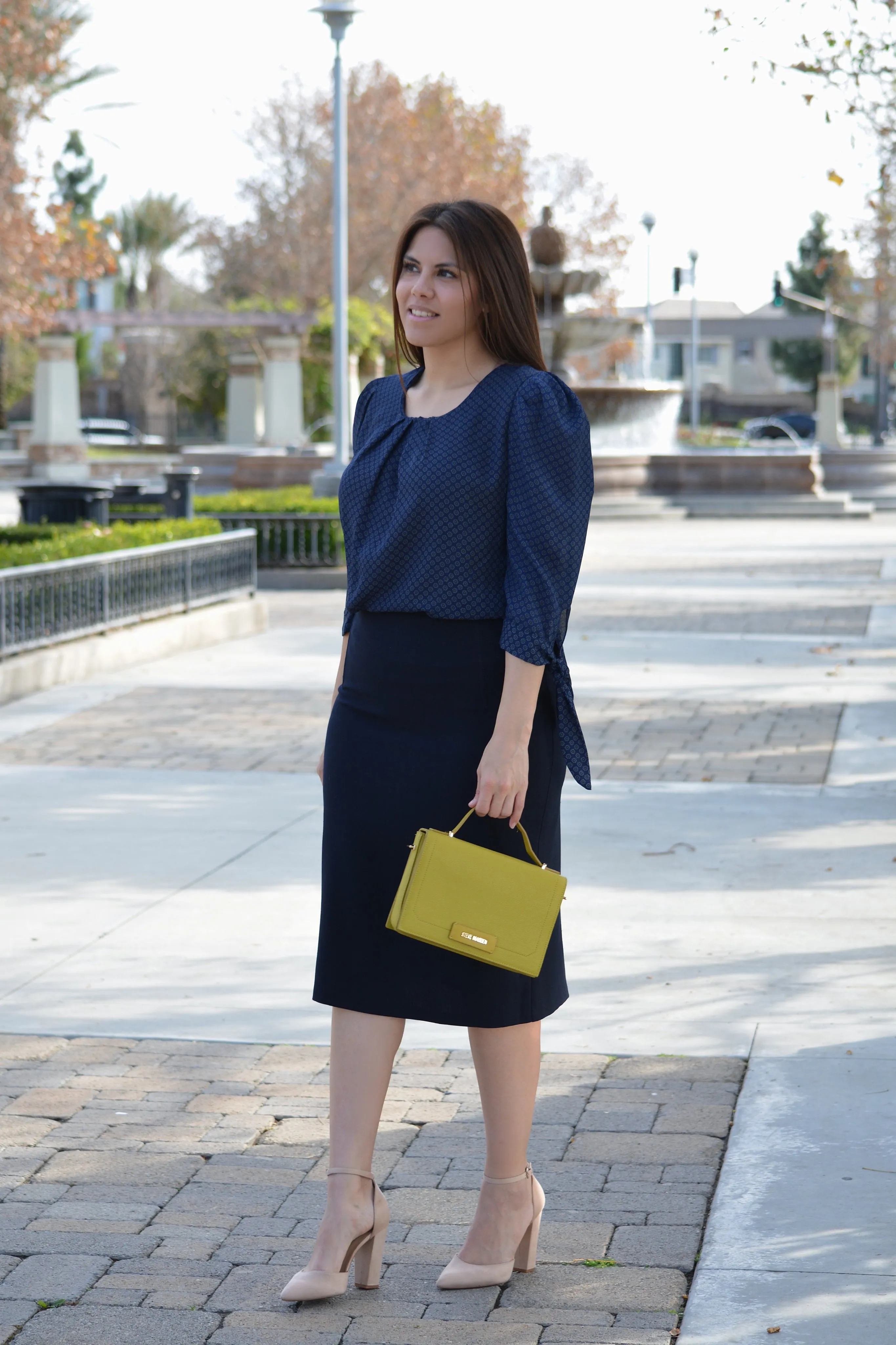 Vivienne Navy Pencil Skirt