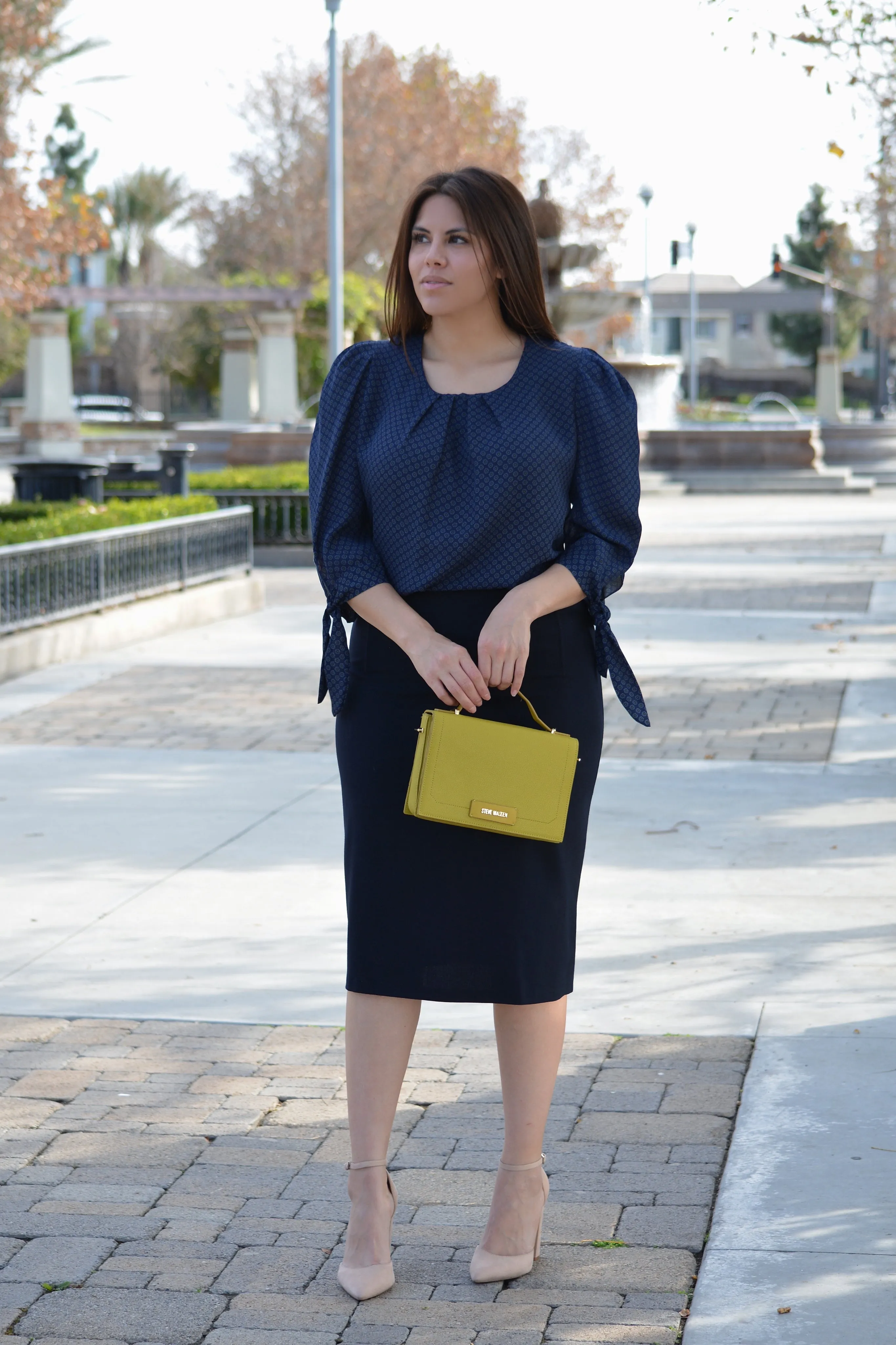 Vivienne Navy Pencil Skirt