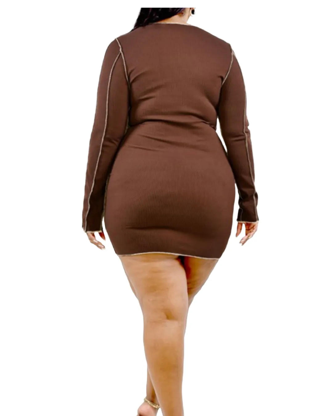 What’s The Stitch Mini Dress - CURVES