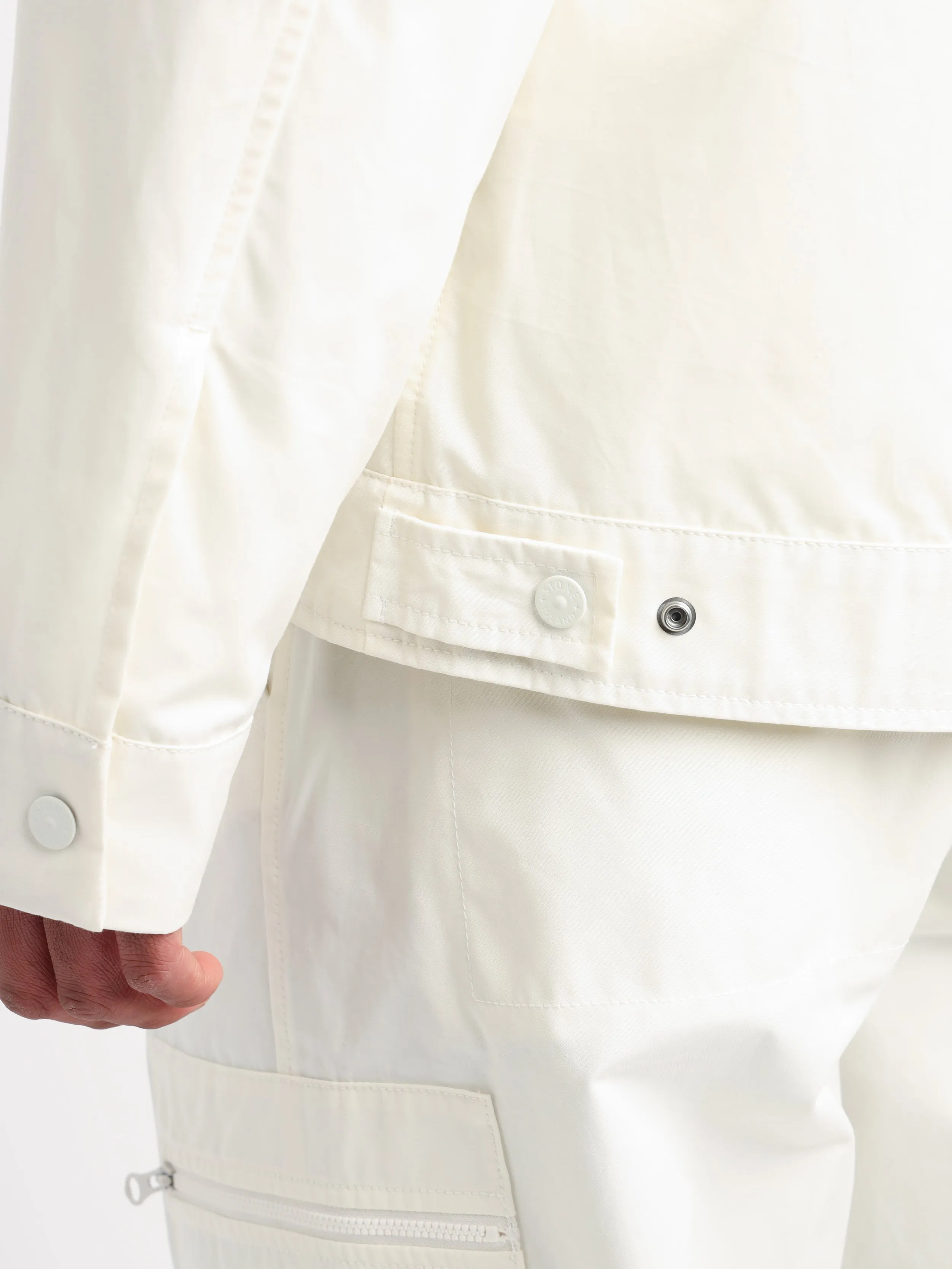 White Weatherproof Cotton Canvas Field Jacket