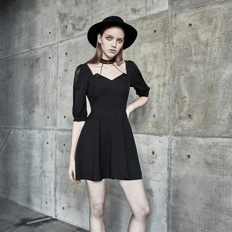 Women's Half Sleeved Irregular Collar Dresses With Halter