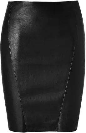 Women's Knee Length Genuine Leather Pencil Skirt WS31