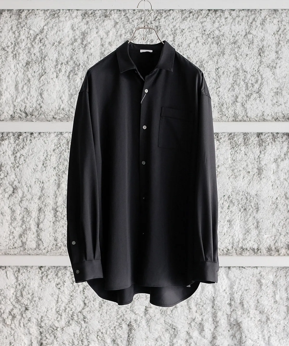 Wool Gabardine Wide Shirt - Blanc YM