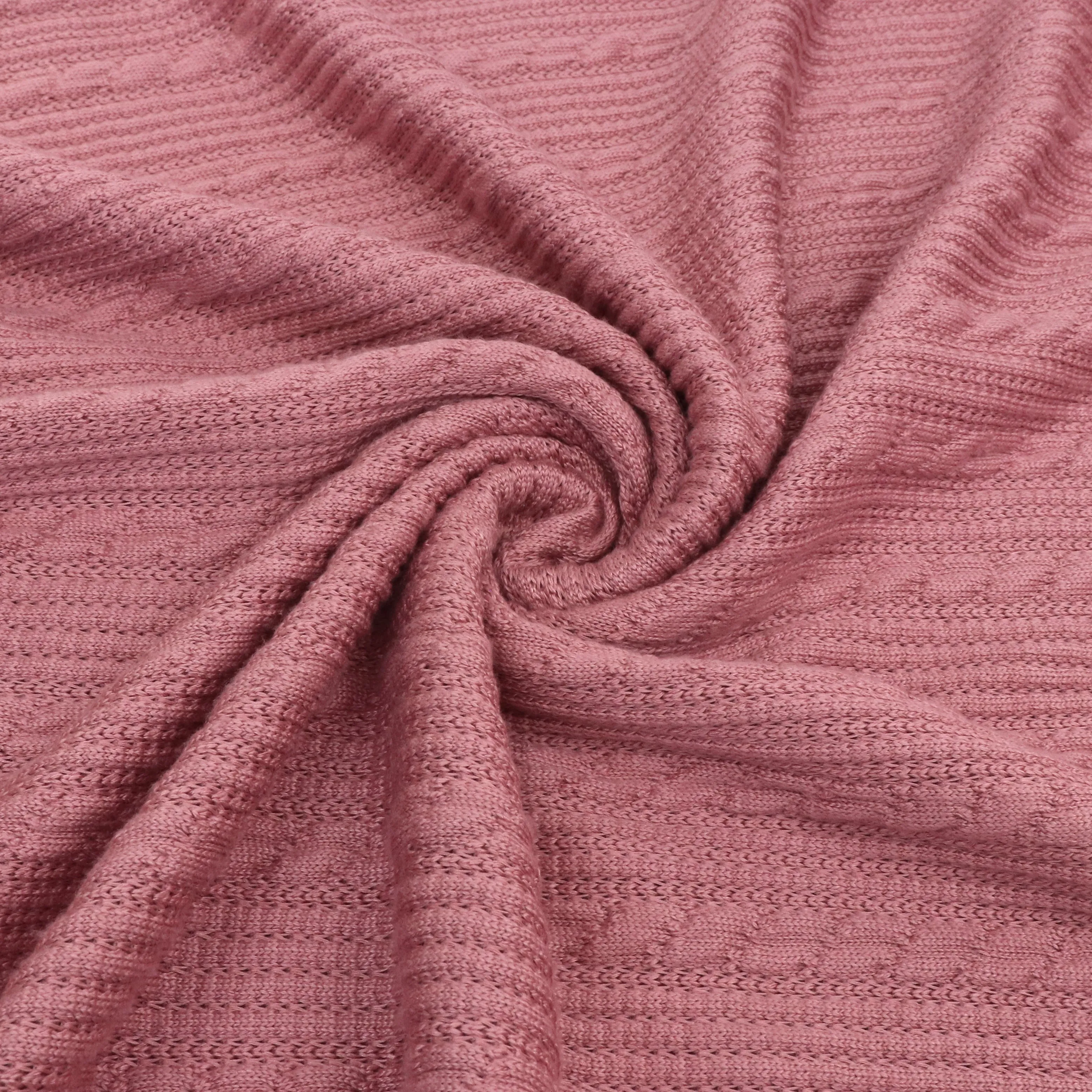 Yarn Dyed Cable Knit - Rose Pink