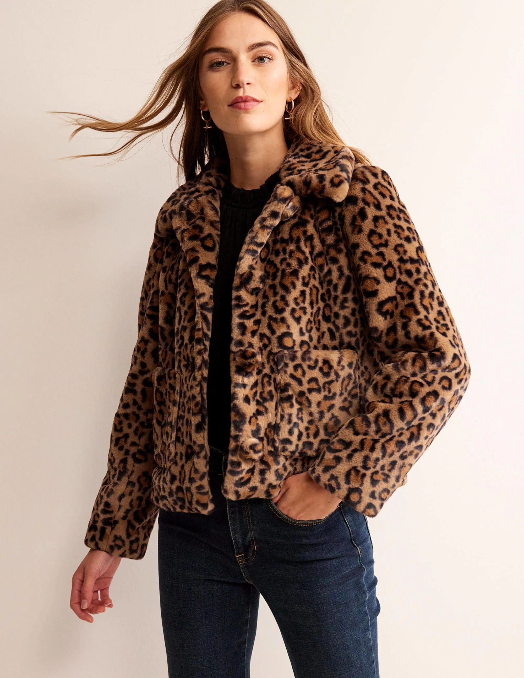 York Faux-Fur Coat-Leopard